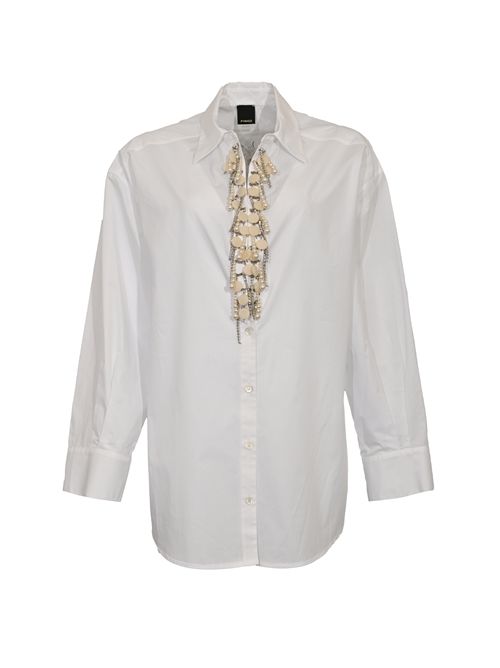 Camicia Capirai in popeline di cotone con applicazioni gioiello PINKO | 104708 A2PJZ04